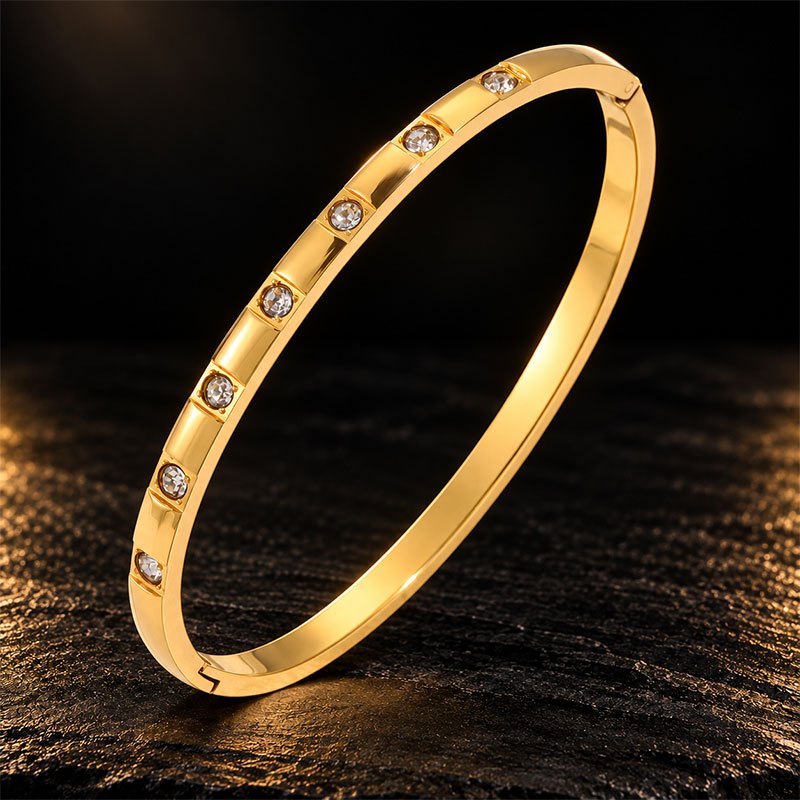 Women's 2pc Segmented Design Bracelet and Ring Set