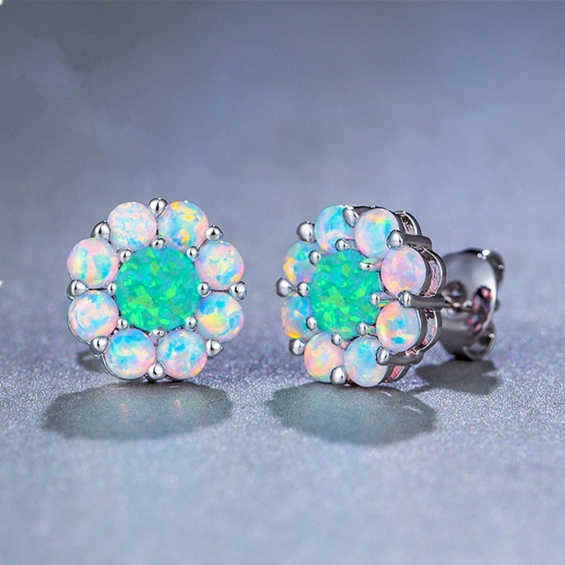 2pcs Fashion Earrings, Vintage Earrings, Flower Earrings, Women's Earrings, Opal Earrings, Alloy Earrings, Fashion Jewelry, Vintage Jewelry, Bohemian Jewelry, Flower Jewelry, Gifts, , Holiday Gifts