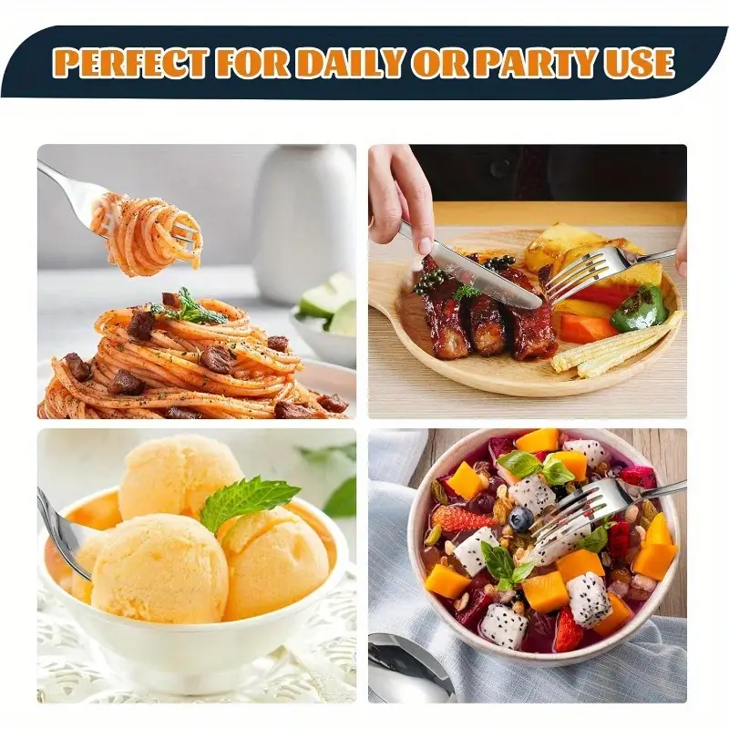30 stainless steel cutlery set for 6, featuring a with polish, forks, knives, and spoons, and is dishwasher safe. flatware set silvery, silverware set, spoon and fork set Product details 4