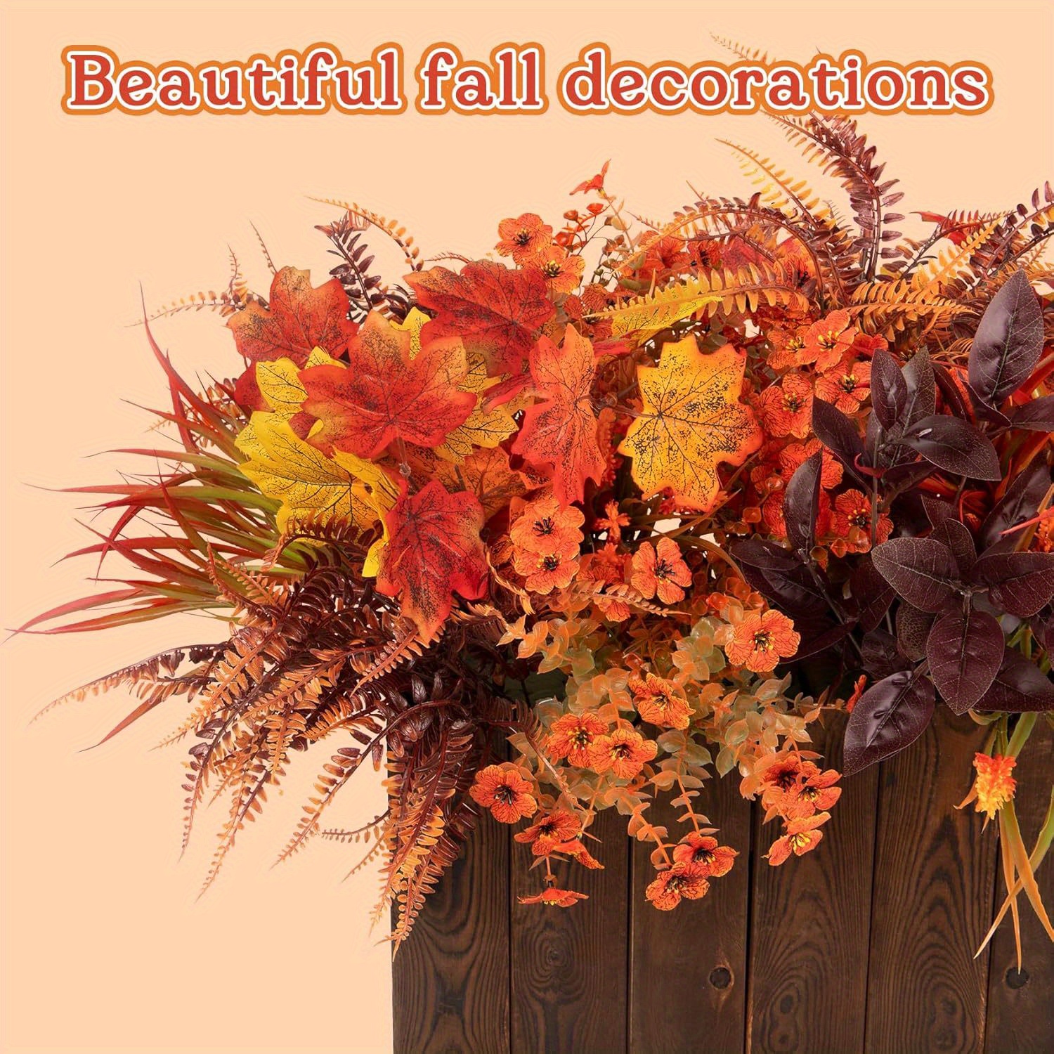 Ramo decorativo autunnale con zucchette, bacche e foglie di eucalipto - h. 35 cm