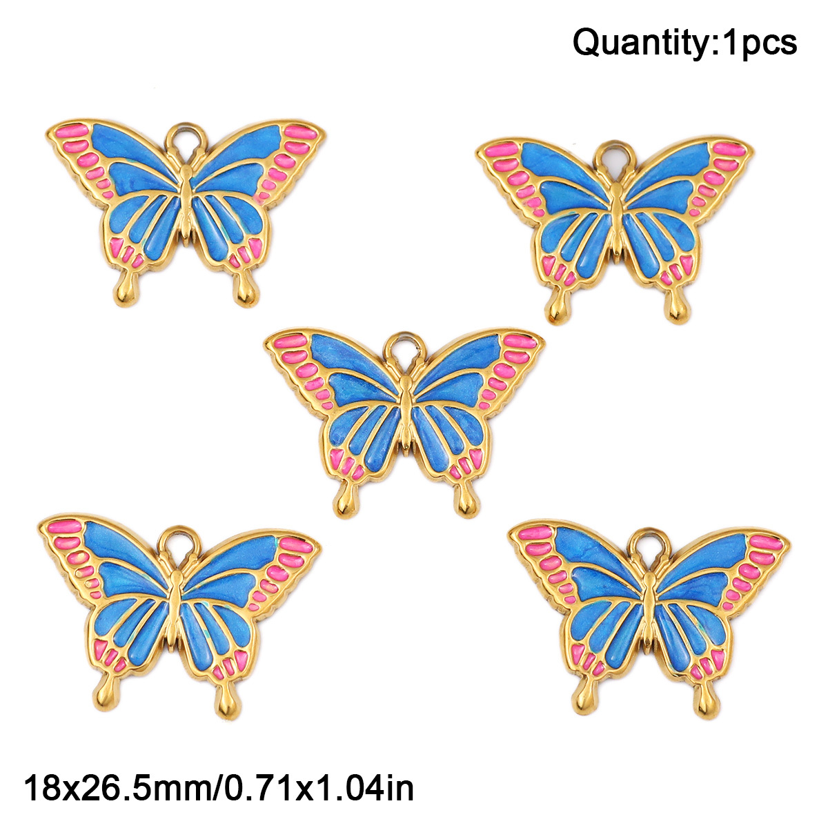 Stainless Steel Butterfly Shape Chain Ornament