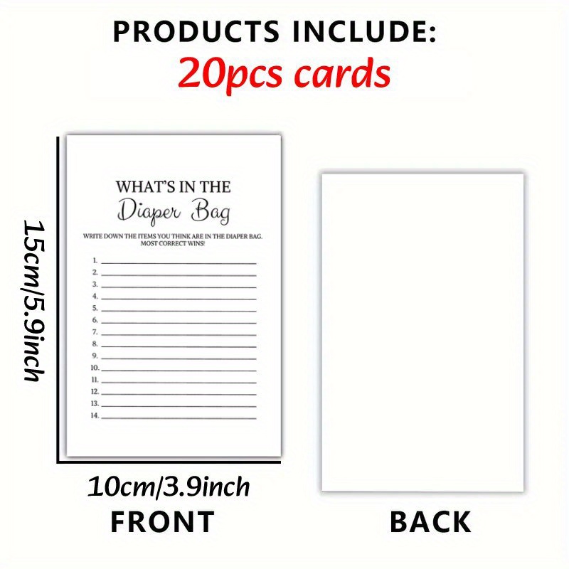 TEMU 20pcs Party Cards - What' The Bag Games For Parties, Reunion Activity, Decorations & Favors