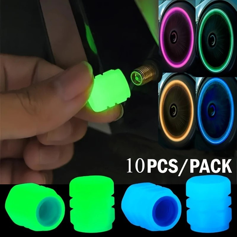 10pcs set of glow in the dark electric bike tire   caps multi colored motorcycle   cores safe and durable abs material bicycle and car accessories