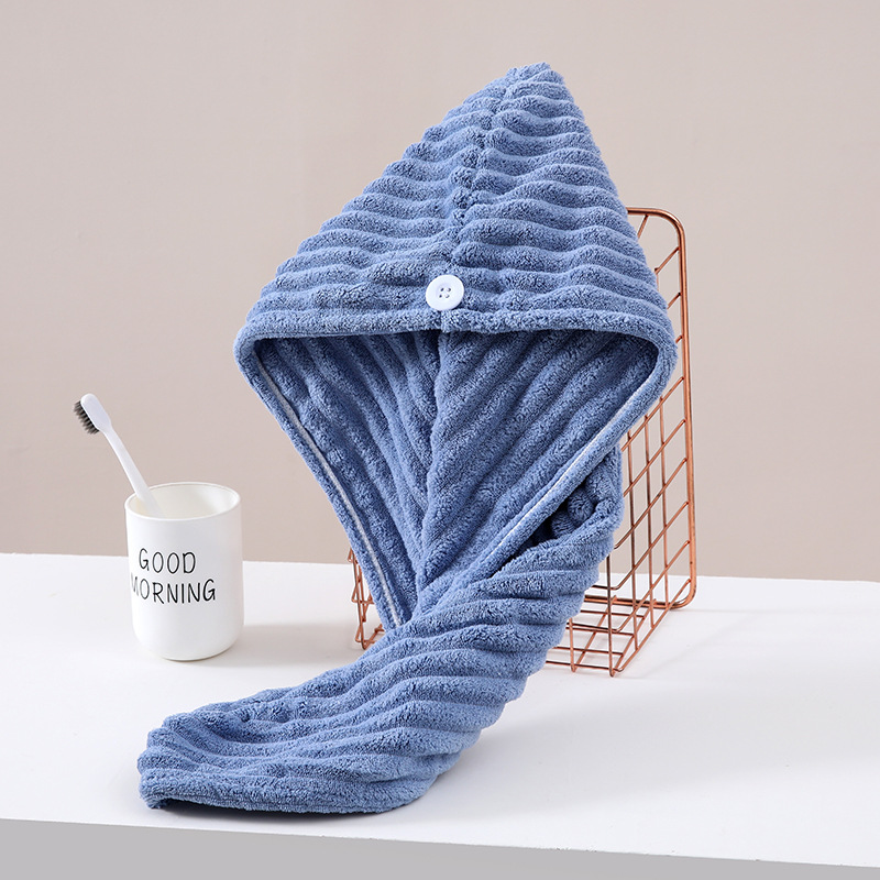 TEMU 1pc Women's Absorbent Quick-dry Hair Towel, Solid Easy Design Turban Head Towel For Hair Drying, Bathing , Bathroom Quick-dry Towel, Bathroom
