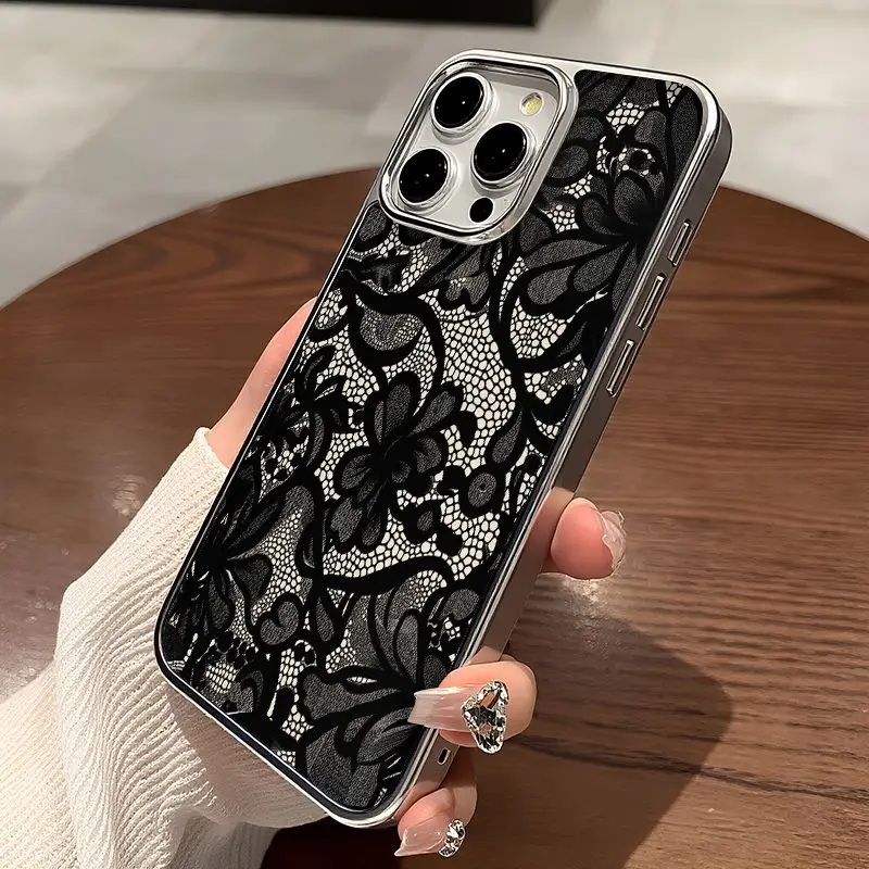 phone case elegant black lace floral pattern premium - Temu Mauritius phone case elegant black lace floral pattern premium - Temu Mauritius