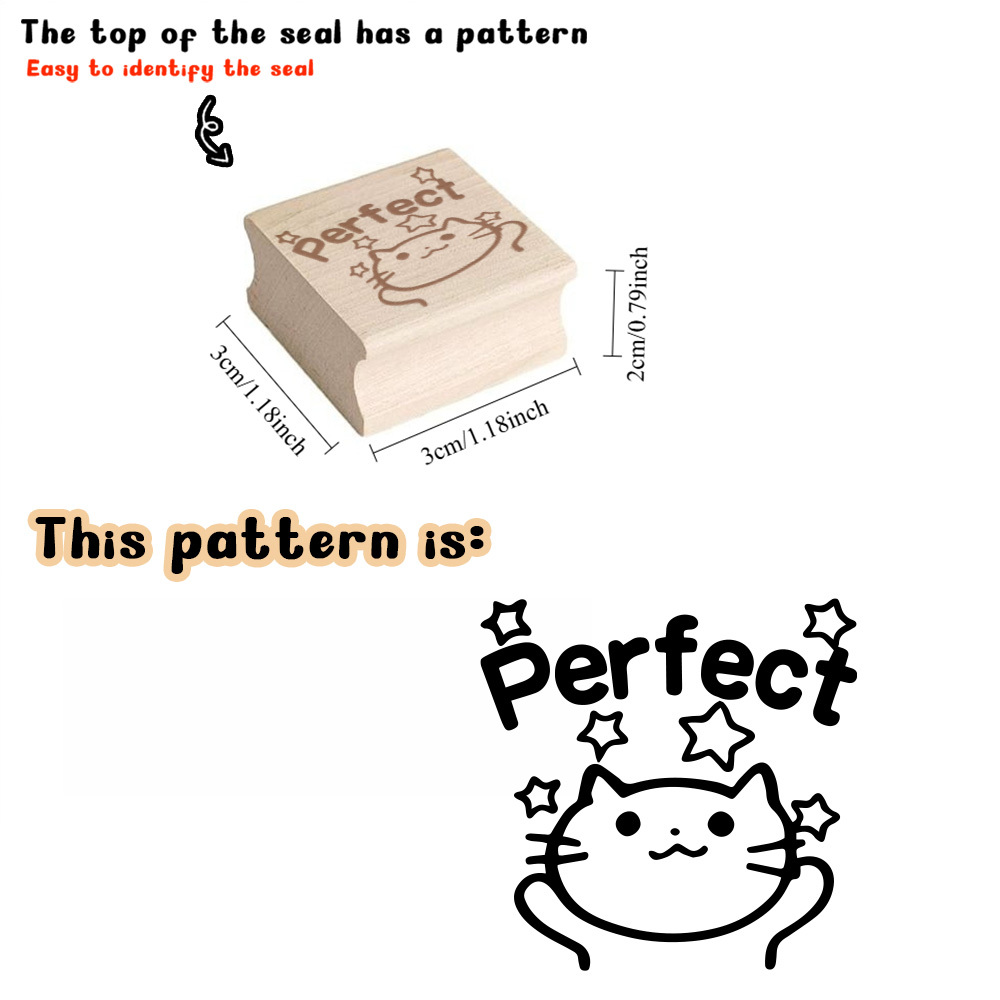 Cute Encouragement Slogans Pattern Wooden Stamp for Crafts