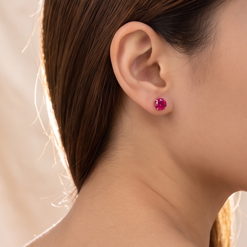 Women's Stainless Steel Artificial Gemstone Earrings, Romantic Gift