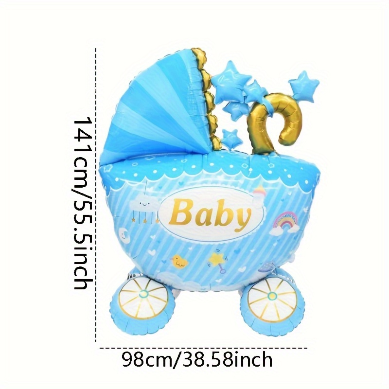 Image of 1pc 55-inch Large Standing Red And Blue Car Balloon Film Balloon, Birthday, Confirmation, Gender Reveal Party Gathering Decoration