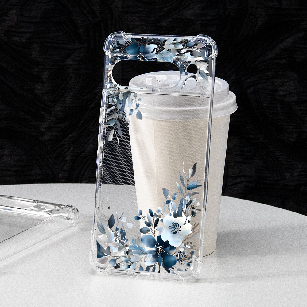 TEMU Coque de téléphone : Motif morte florale et feuillue, transparente, grande, à , en TPU souple, -chute, pour Google Pixel 9 Pro XL 9a 8 8a 7 7a 6