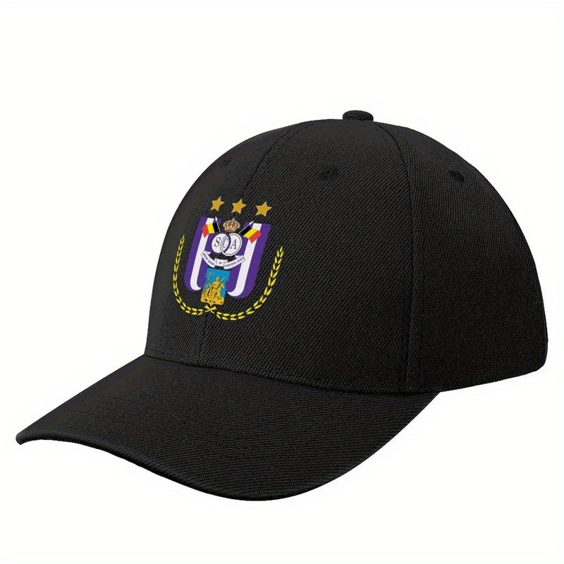 

[1pc Baseball Cap] 1pc Emblem Baseball Cap, 100% Polyester , Machine Washable, Unisex Sports Hat For Men And Women