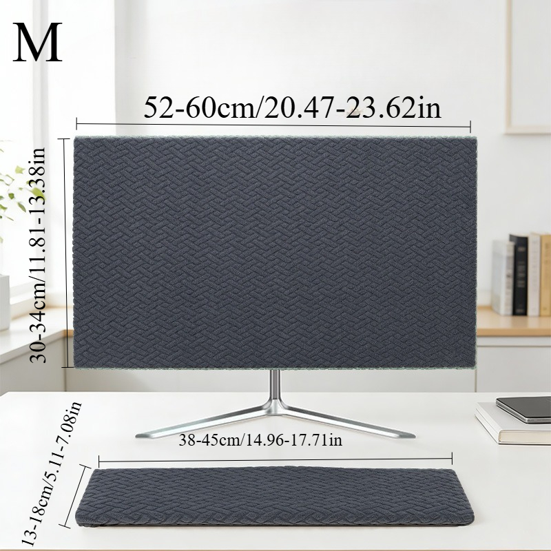 TEMU Juego de 2 fundas antipolvo para monitor de computadora de escritorio - para monitor y para teclado, aptas para monitores de 23-26 pulgadas,