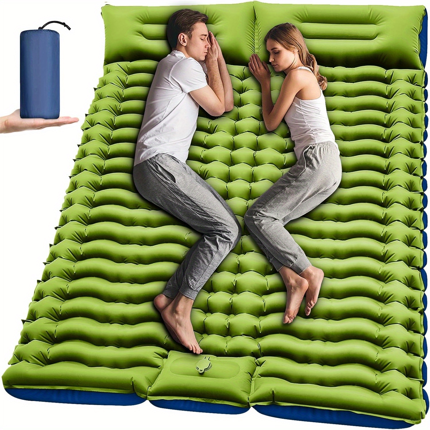 Self-inflating Thick Inflatable Sleeping Pad For Two, Perfect For Camping, Hiking, And Trekking