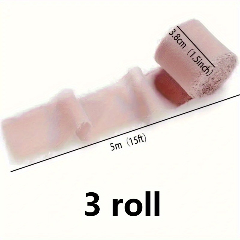 Image of 3 Rolls 500cm Soft Ribbon - Elegant Gift Wrapping, Wedding, Birthday, Christmas, Party Decorations - No Electricity Needed, Featherless, Bow Making And Crafts, Gift Wrapping Supplies