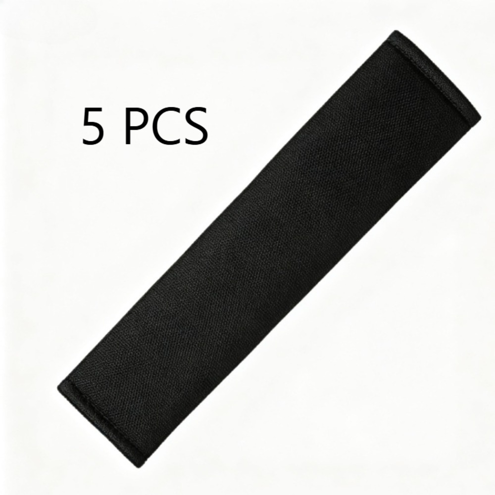TEMU 5pcs Black Car Seat Belt Shoulder Pads | Cushioning Shoulder Pads | Seat Belt Shoulder Pressure And Fabric Wear | Enhances Driving On Long |