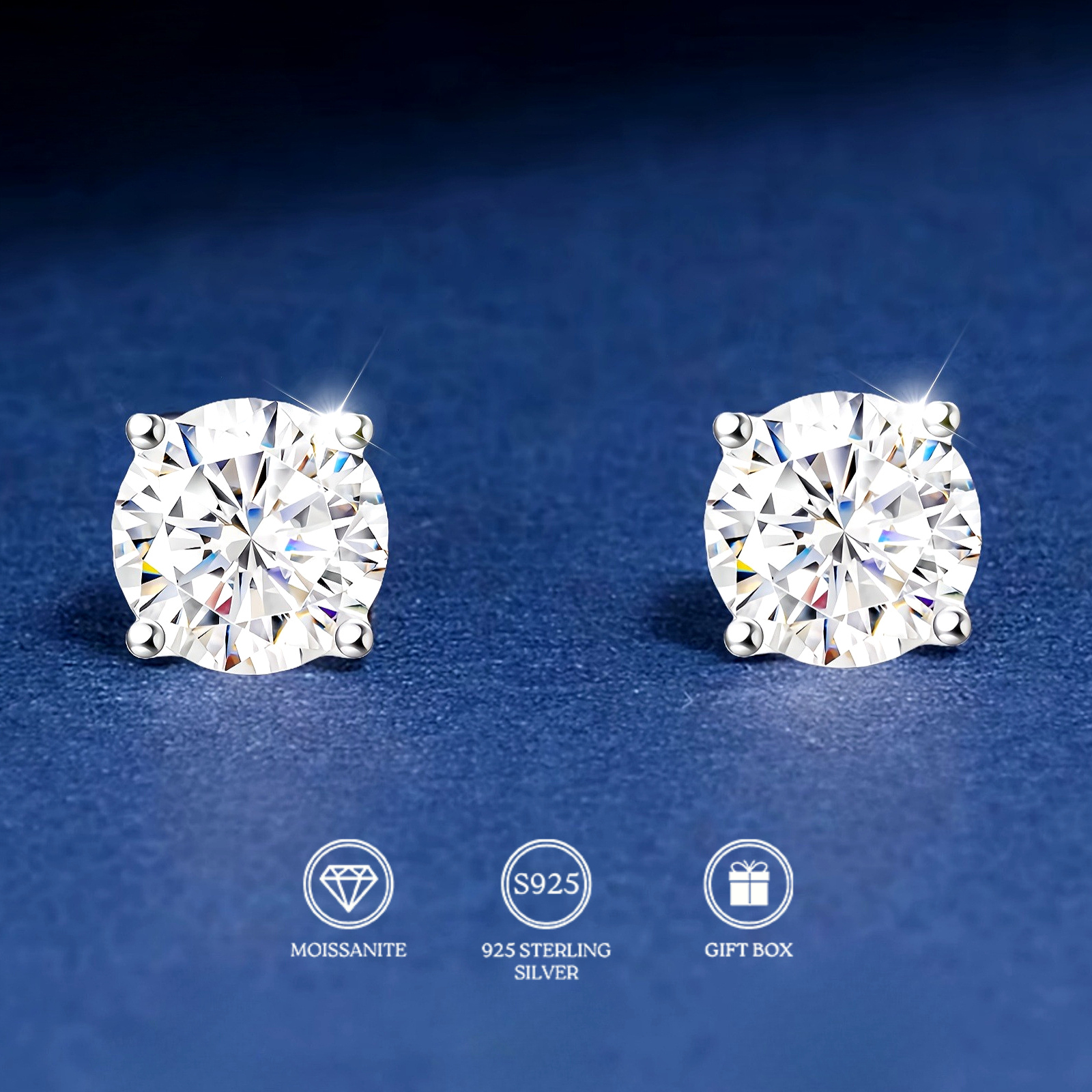 0 9   5 1 6g moissanite 1 pair 0 5 1 2 3 carat eternal moissanite s925 925 silver stud earrings elegant and shiny earrings suitable for   men and women