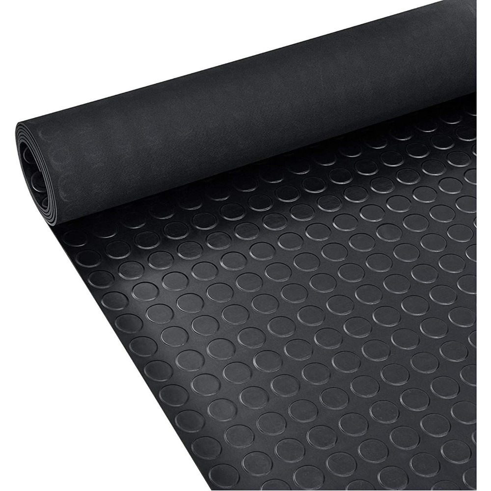 Image of Rubber Mat 300 X 100 Cm Knot Mat Floor Mat Flat Knot Non-slip Rubber Runner For Factory, Garage, Workbench, Thickness: 3mm To Black