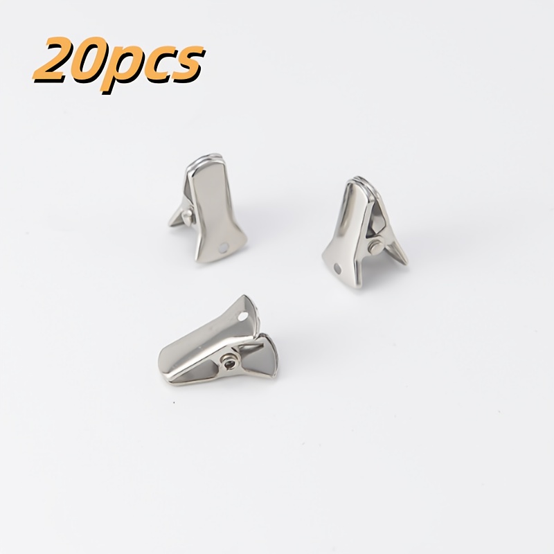 20pcs Stainless Steel Small Clips - Non-slip Metal Clips Sweaters, Documents, Crafts - Durable Multi-functional Home Organization Clips, Clothing Fixing Clips, Smooth , , Clothes Pins