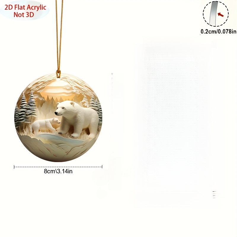 TEMU Adorno acrílico de bohemio 2D - Colgante adecuado para árbol de Navidad y decoraciones de Halloween, compatible para regalo festivo de exterior,