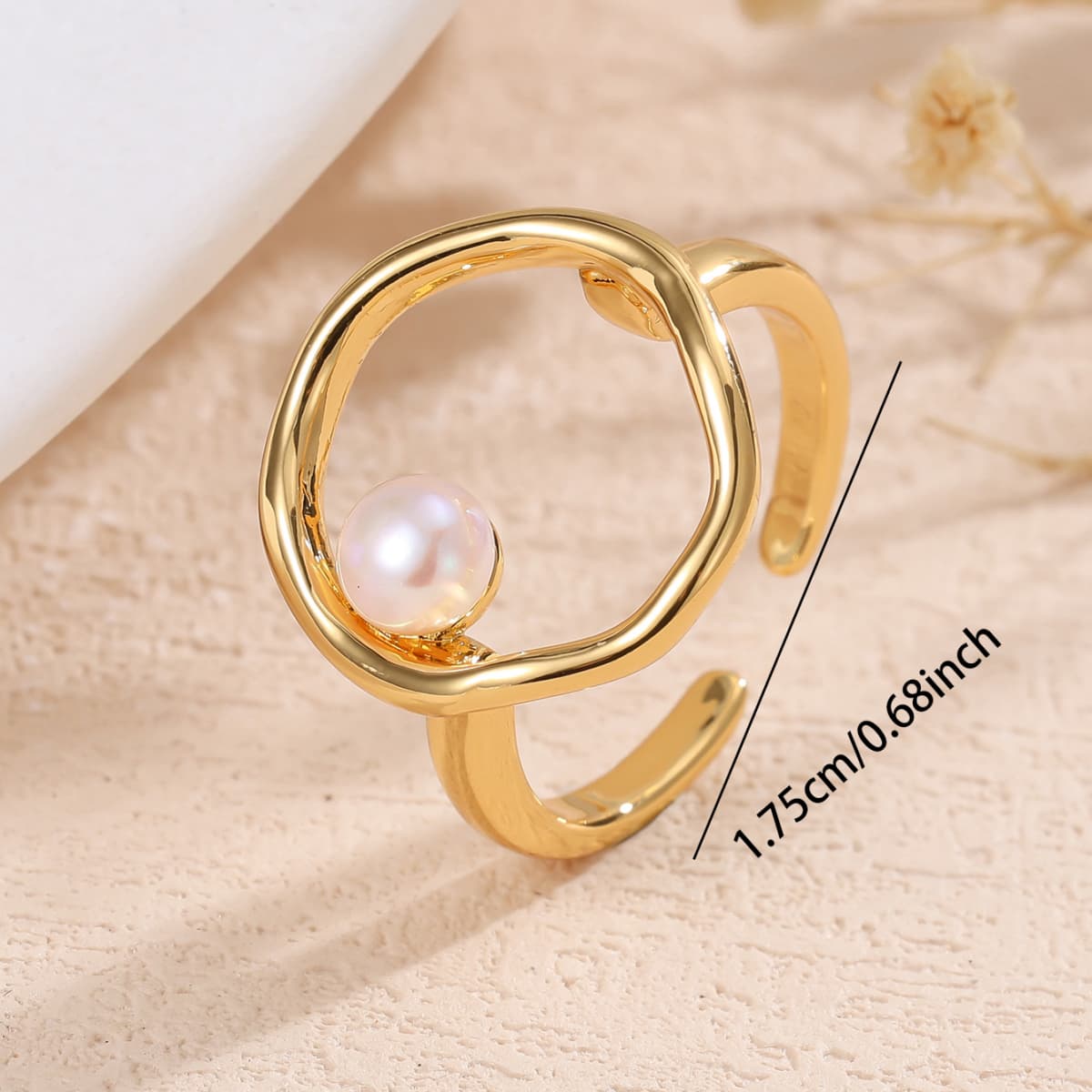 Unisex Adjustable Geometric Open Ring, Exquisite Round Design