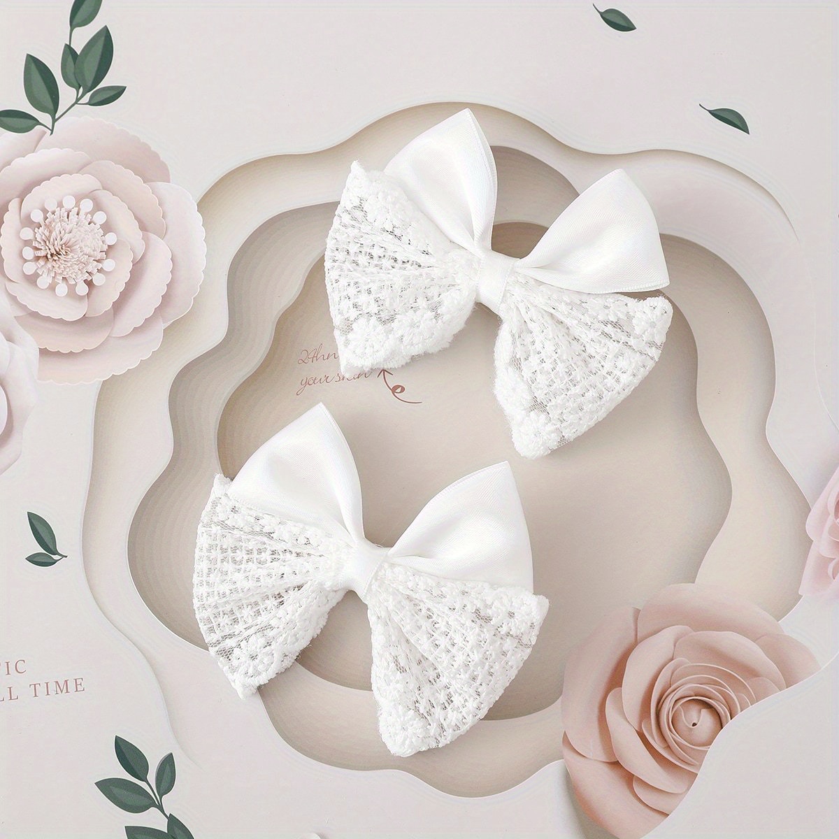 Bow Hair Clip Set 2 Sets Handmade Solid Color Hair Card Temperament Simple Headdress Matching Hair Accessories For Girls And Adults