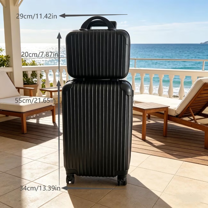 2pcs Suitcase Set 14-Inch & 20-Inch PC Hard Shell with Shockproof Design