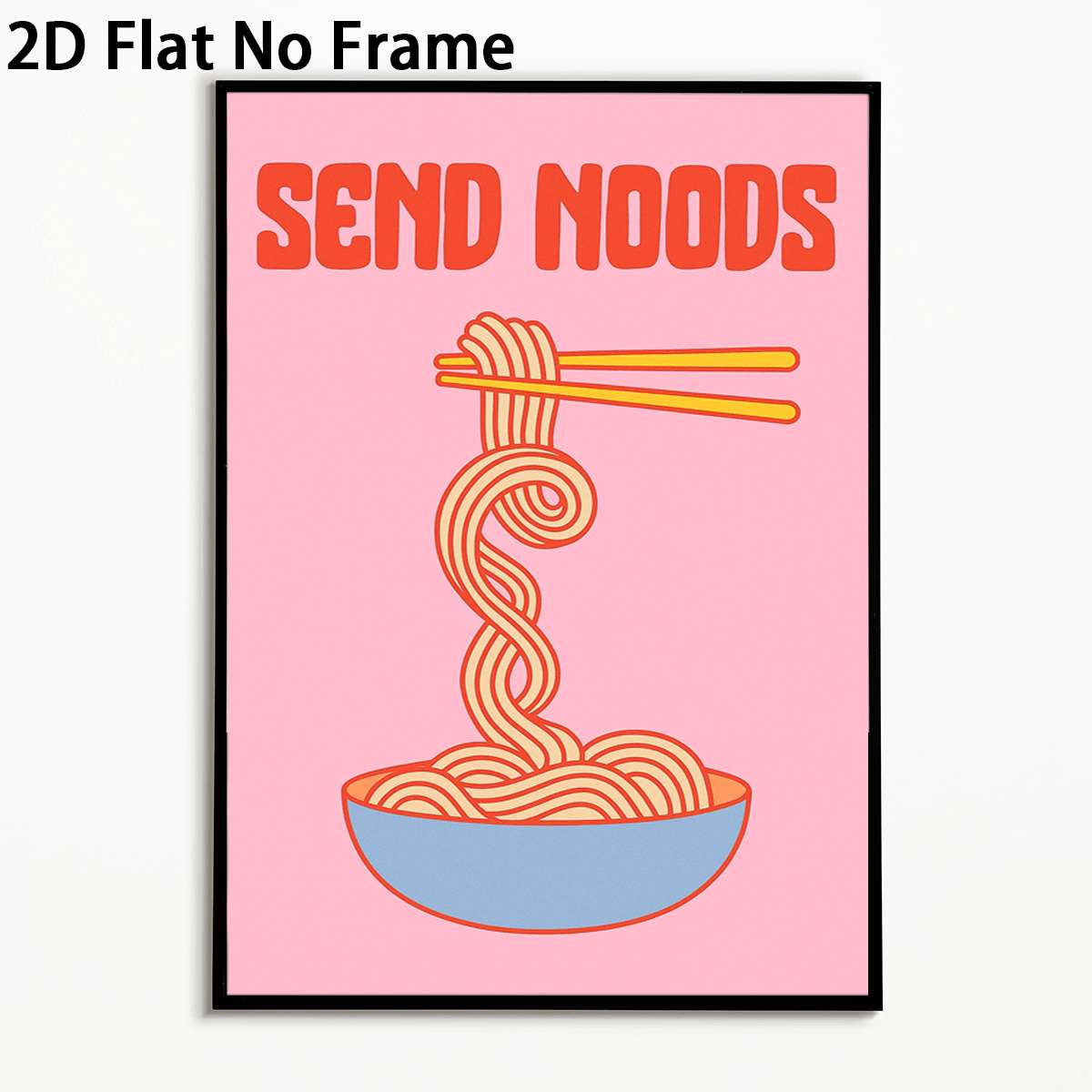 TEMU 2d Flat, 2d Flat, 1pc 2d Flat Noodle-themed Art Prints In A Retro Style, Unframed Canvas Prints For Home Decor. Hanging Pictures Are Ideal For