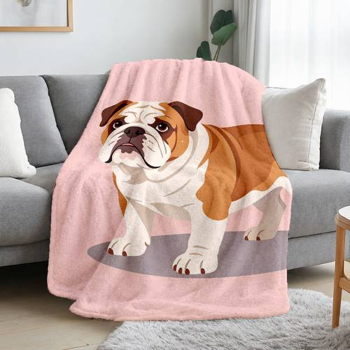filt - söt bull terrier illustration design, och vit fräsch färg, lämplig för heminredning och användning, för djurälskare och mysiga vardagsrumsmiljöer