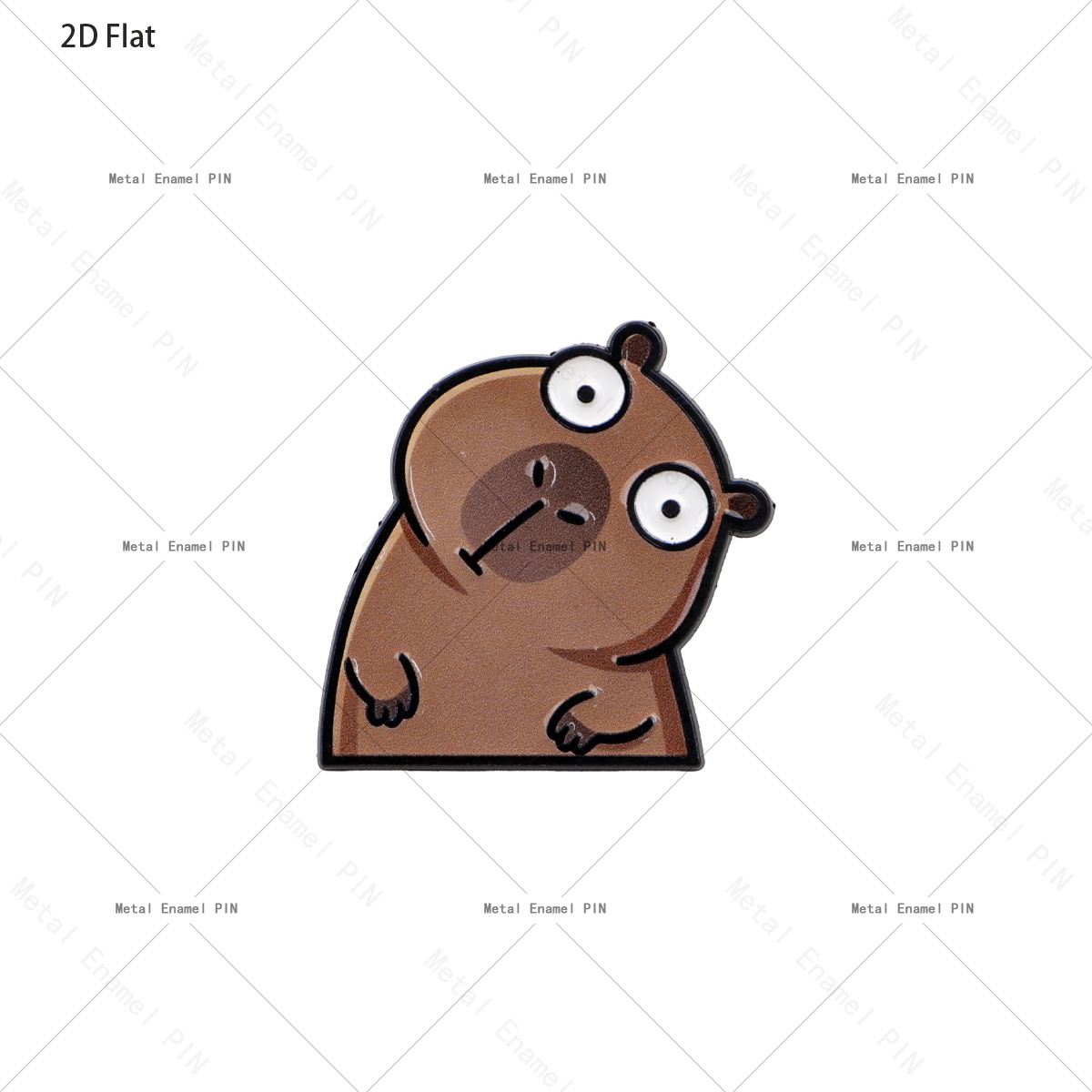 TEMU 2D Flache 1-teilige Anstecknadel Capybara Anstecknadel Aktentasche Abzeichen Geschenk Cartoon Broschen Rucksack Abzeichen Zubehör für Schmuck