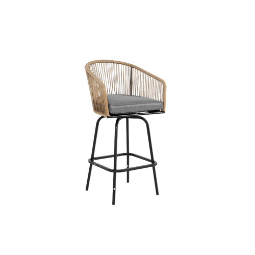outdoor bar stools set of 4 4pcs patio bar stools with armrests all weather rattan bar chairs with backrest wicker bar stools for backyard balcony and deckgrey
