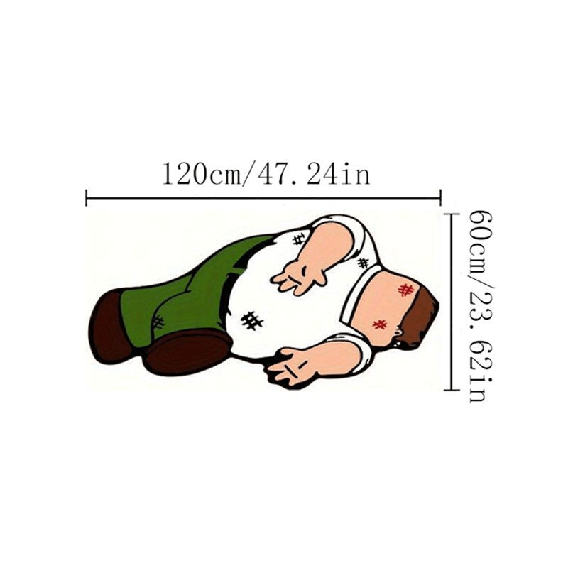 E-shop Faux Kaschmir 1000G X 10M Anime Charakter Rücken Tumble Mat Trendige Schlafzimmer Deko Nachttischteppich Kreativ Unregelmäßiger Wohnzimmer