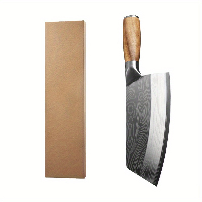 TEMU 1pc Kitchen Chef Knife Meat Cleaver Knife Handmade Knife Stainless Steel Filleting Knives With Laser Damascus Pattern Professional Cutting Knife