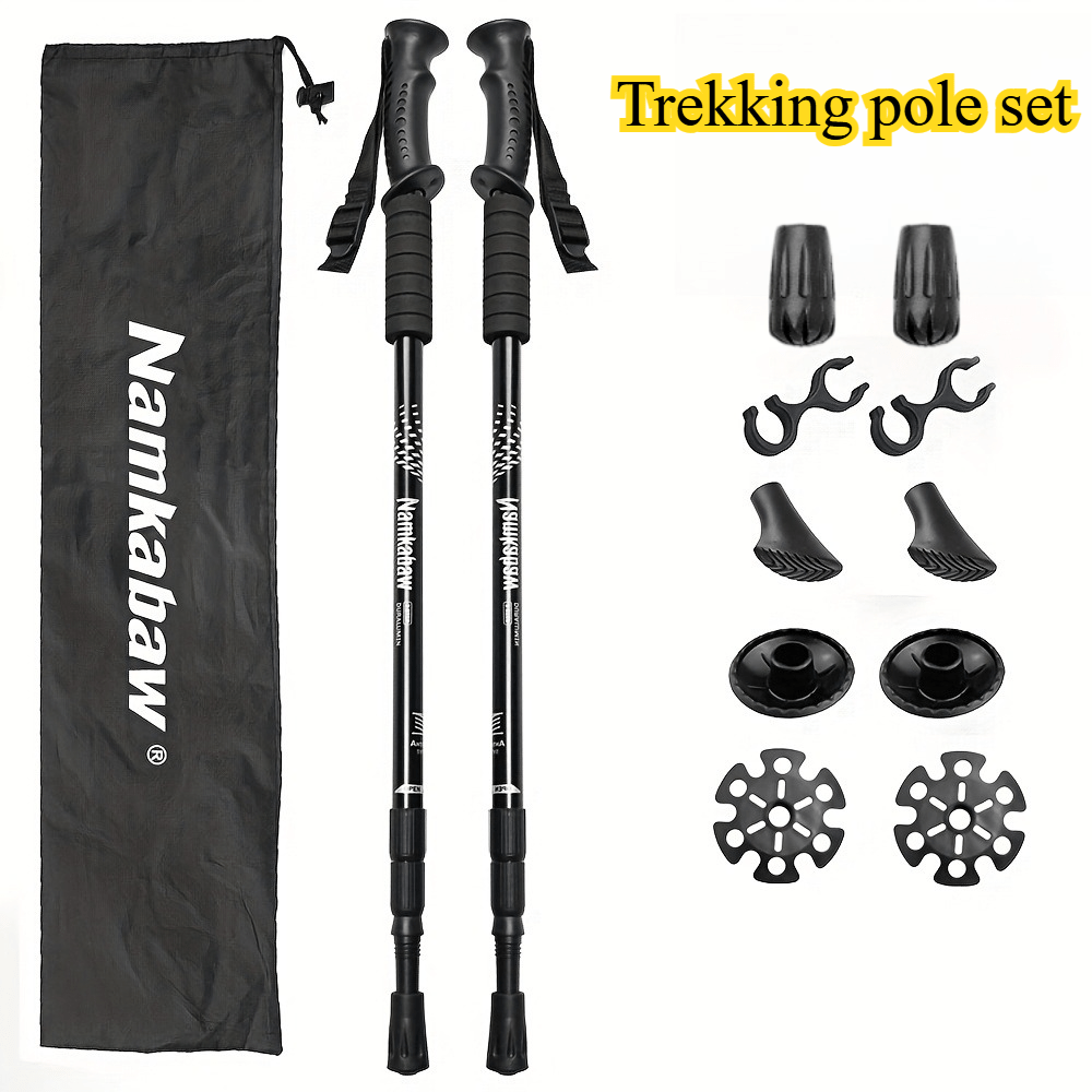 2 Pack Hiking Trekking Poles Suitable For , Collapsible Lightweight Adjustable Length Walking Sticks With Mechanism, Portable For Outdoor Trekking, Camping, Mountaineering, Travel - For -terrain Use