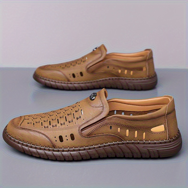 mens breathable fisherman sandals closed toe woven loafers  display picture 1