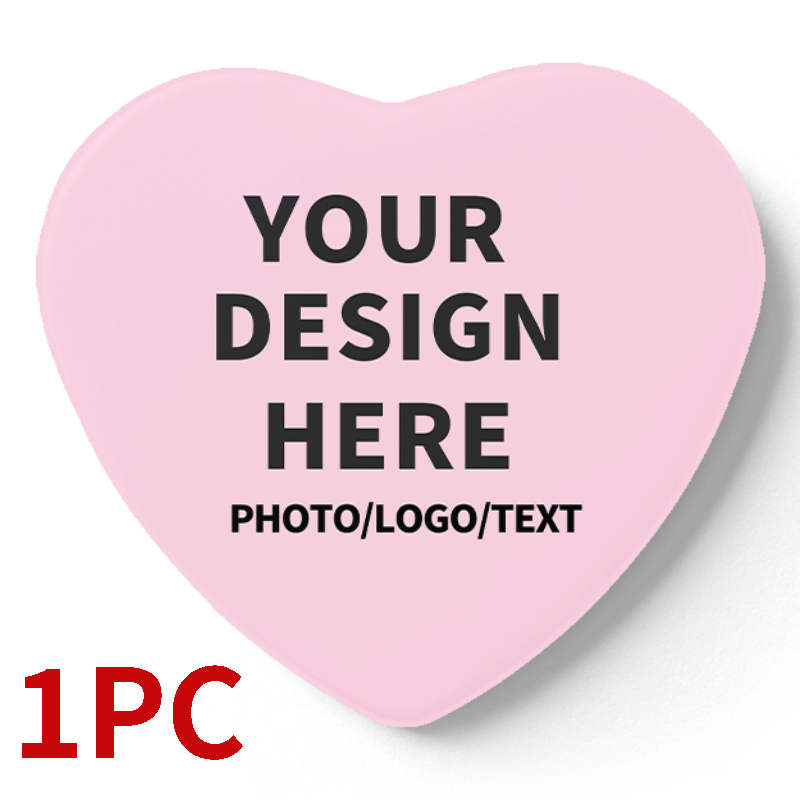 TEMU Customizable Heart-shaped Brooch- Creative Gift Accessory, Personalized Text, Photo Or Image- Durable Badge Suitable For Bags, Hats, Clothing-