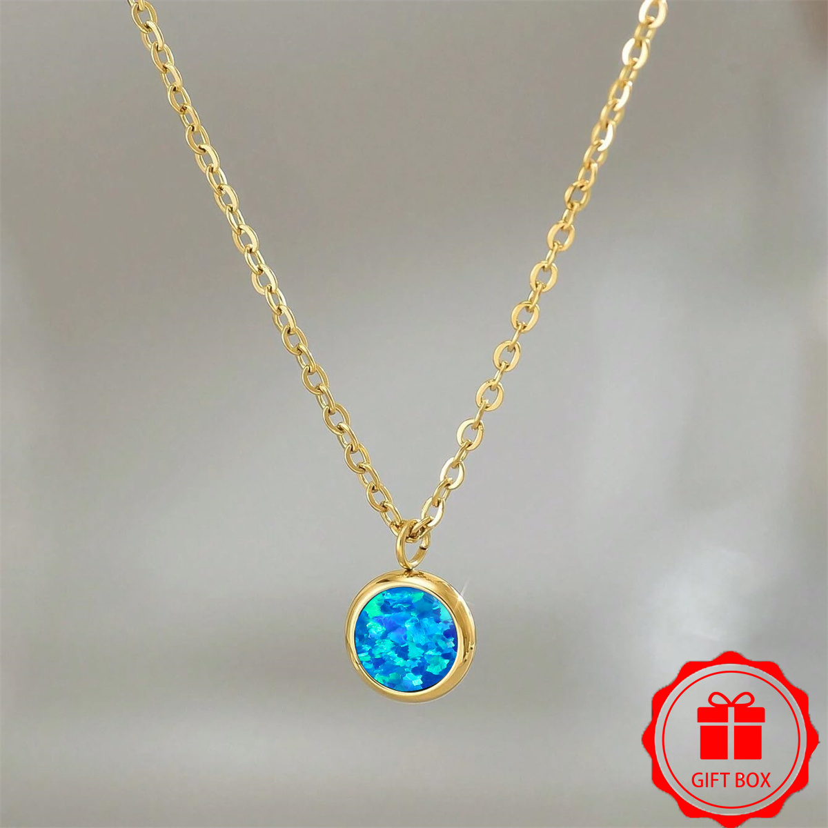 1pc Exquisite Fashion Round Synthetic Synthetic Zirconia Plated Women's Fashion Statement Necklace Suitable For Birthday Gift Party Dating Daily Wear