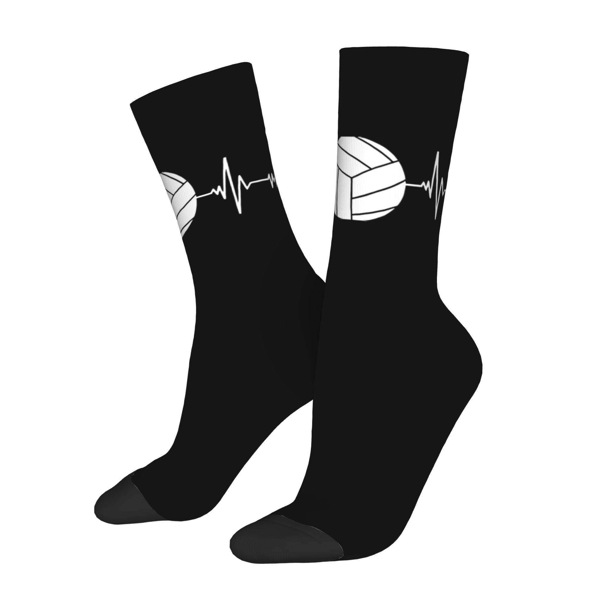 TEMU Volleyball Heartbeat Volleyball Volleyball Gifts Sock Printed For Man Polyester