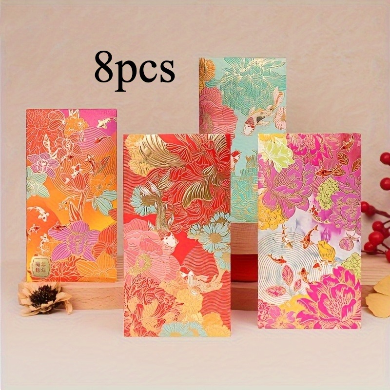 TEMU 8pcs New Year Red Envelopes & Thank You Cards, Suitable For Special Occasions Such As Weddings, Birthdays, Easter, And Thanksgiving, With