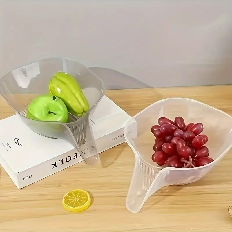 1/2/3pcs cesta escurridora de alimentos de plástico multifuncional - colador de gran capacidad con embudo, pico y lavabo para verduras - limpieza, de y para la cocina 4