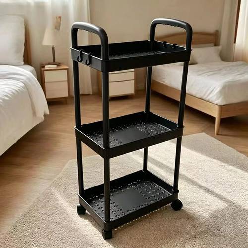 2026 new storage shelf office storage artifact three layer shelf with wheels movable workstation file storage heavy duty rolling storage cart with 4 smooth wheels multi layer shelf suitable for bathrooms bedrooms and offices