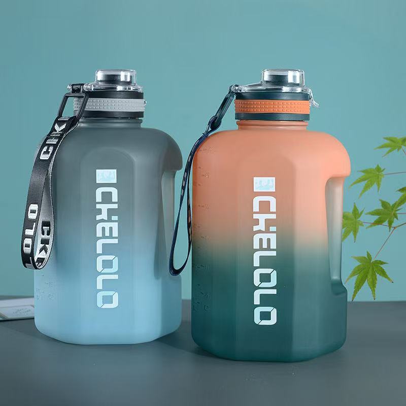 Large Capacity Water Bottle | Leakproof Sports Kettle for Gym & Outdoor | Insulated Summer Fitness Jug with Straw | Trendy Big Belly Cup for Men Women | Heat-Resistant Portable Hydration Bottle with Time Marker