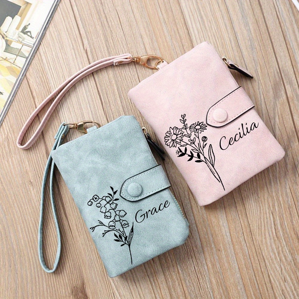 Customized Women'S Birthday Month Flower Wallet
