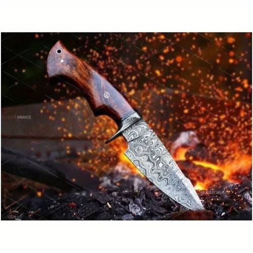 survival knife damascus steel high carbon steel knife suitable for outdoor camping and hiking ergonomic non slip handle durable leather case used as birthday gift anniversary gift christmas gift