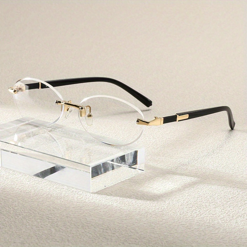 1pc womens chic rimless oval clear lens fashion glasses Temu