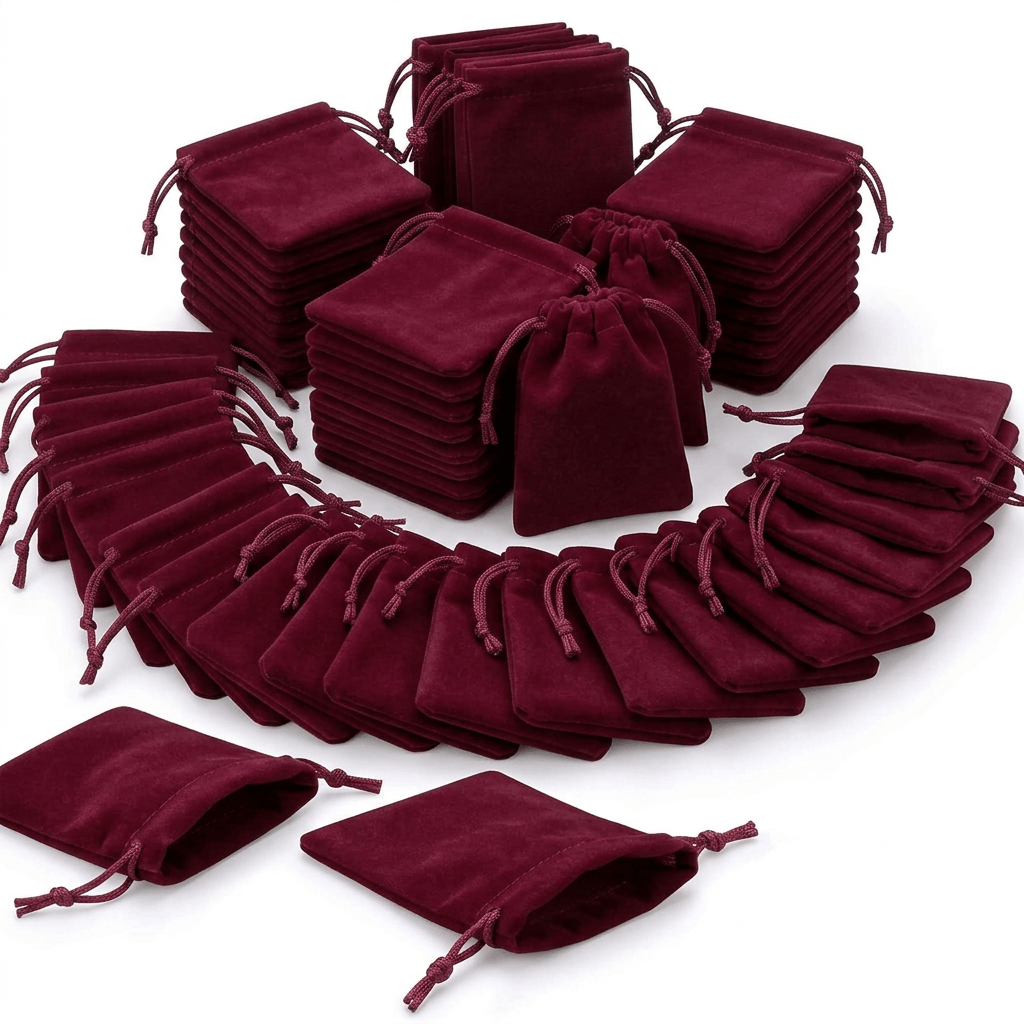 TEMU 40pcs Pack Multicolor Small Velvet Drawstring Bags Suitable For Wedding Favors, Jewelry Pouches, Travel Organizers & Party Gifts - Soft