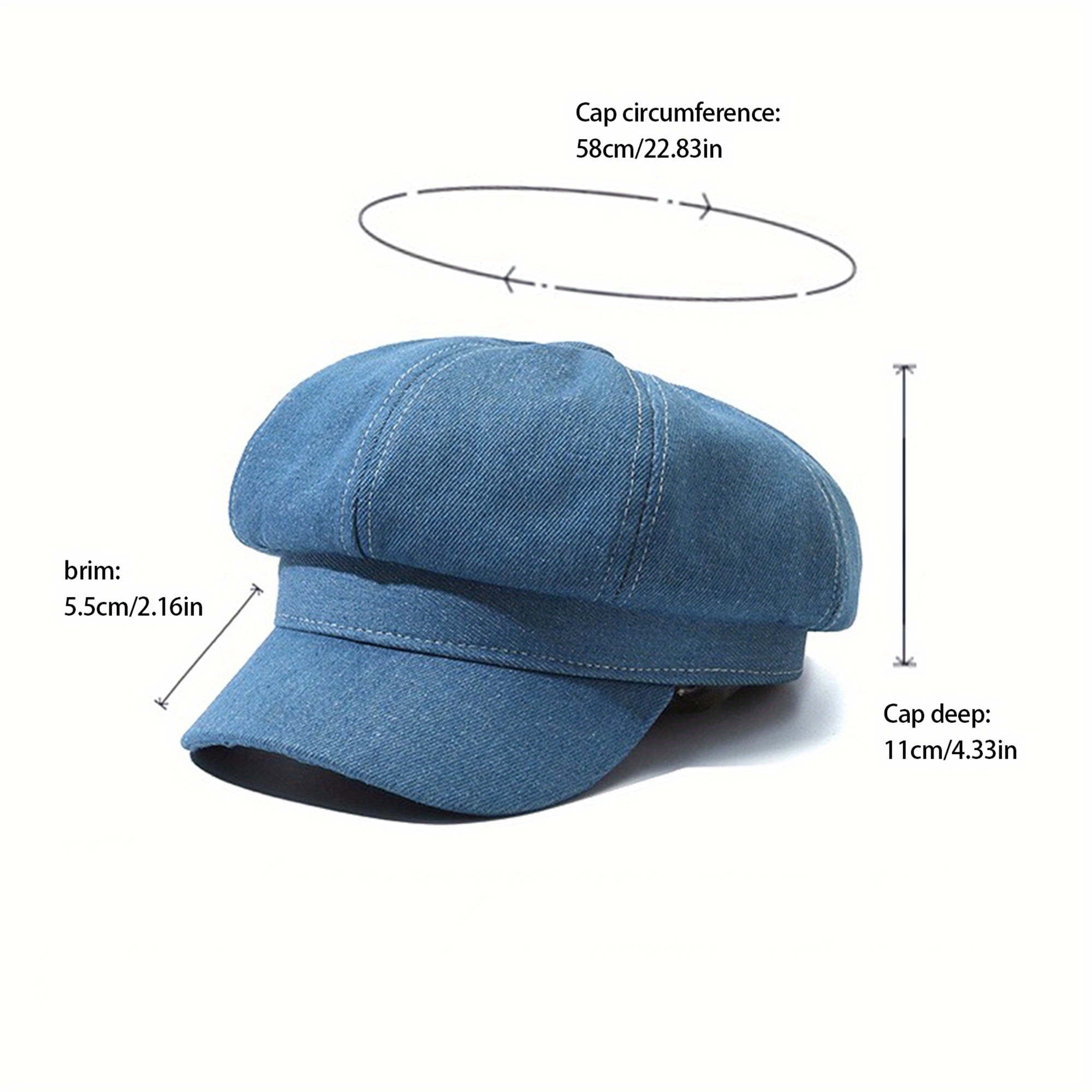 women's denim newsboy beret cap visor cap elegant paperboy
