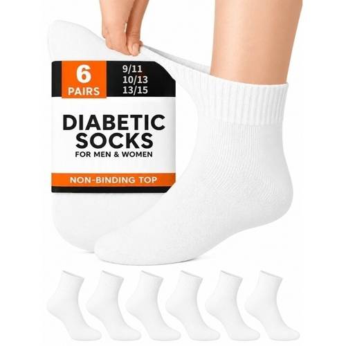 diabetic socks suitable for men and women 6 pairs per pack non binding feel moisture wicking calf socks sizes 9 11 10 13 13 15