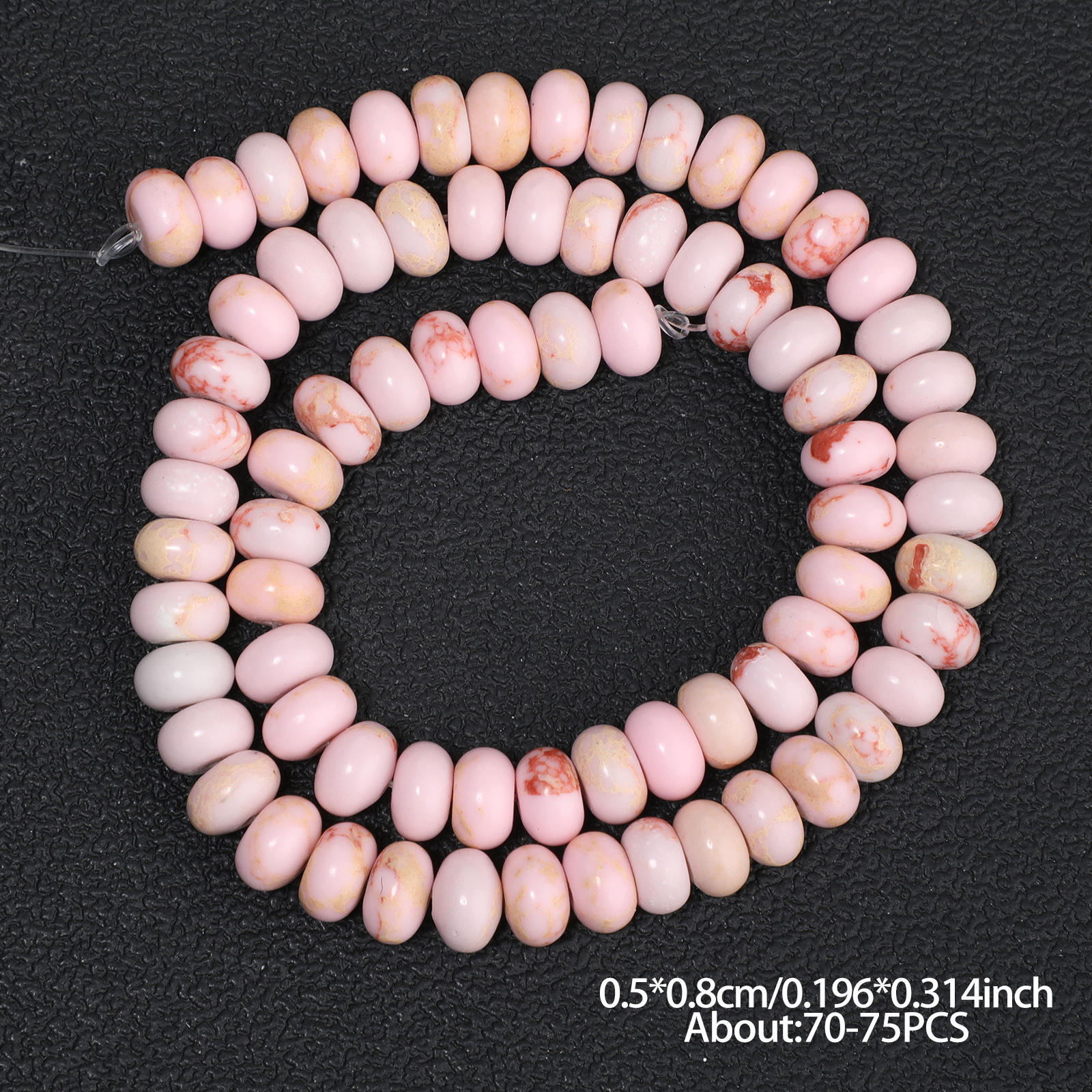 TEMU 5x8mm Natural Stone Pink Sediment Jasper Flat Abacus Beads Exquisite Loose Beads Used For Jewelry Making Bracelets, Necklaces, Earrings Crafts