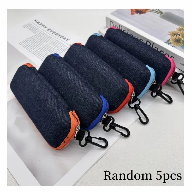 TEMU Random 5pcs Fashion Glasses Box With Zipper Sunglasses Protection Container Eyeglasses Case Reading Glasses Organizer Carry Bag