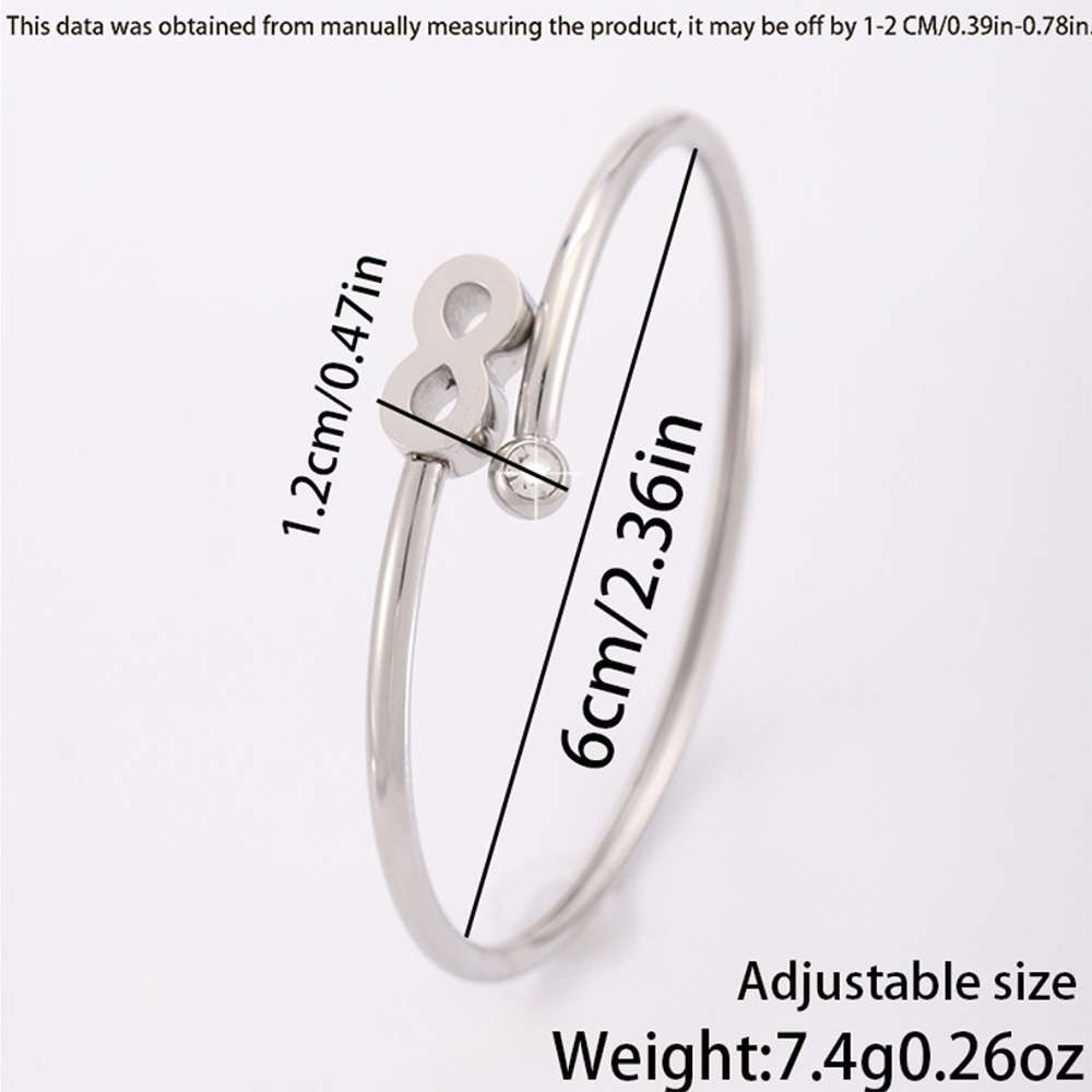 2pcs Infinity Symbol Design Double Bangle Set
