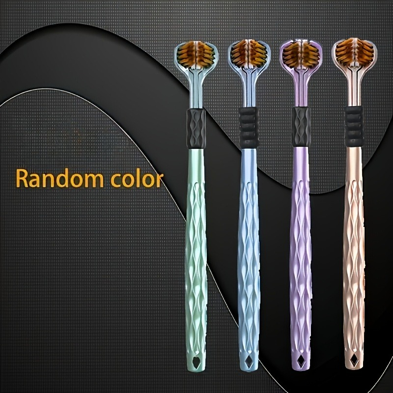 6pcs Random Color 3-Sided Soft Bristle Toothbrush Set